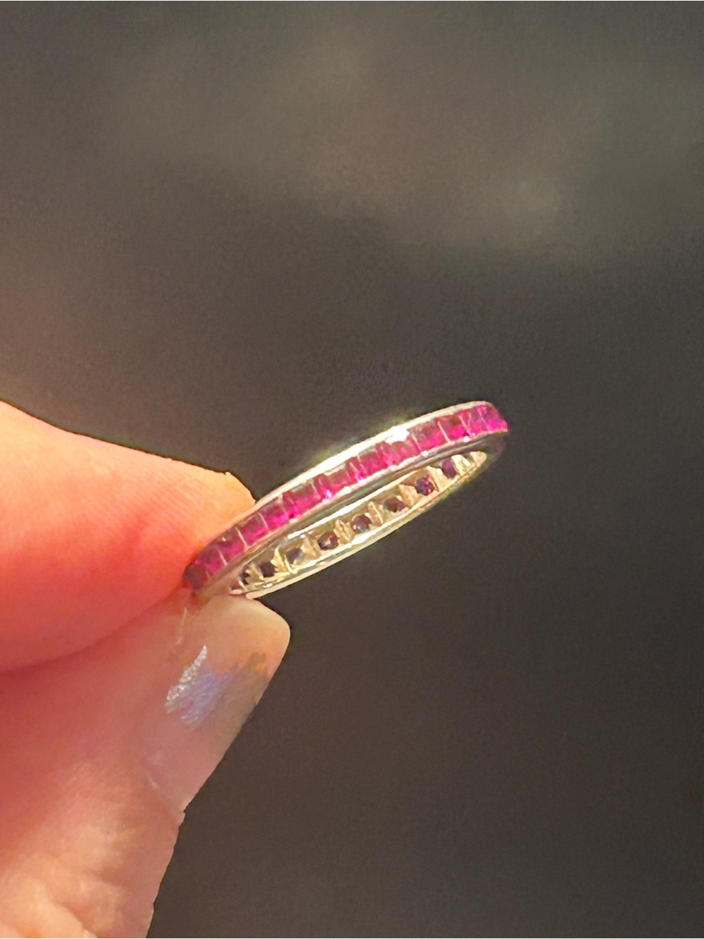 vintage channel set Ruby eternity band